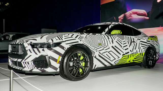 NEW YORK CITY, NY, USA- APRIL 16, 2025: Ford Mustang RTR exhibit on  NYIAS 2025