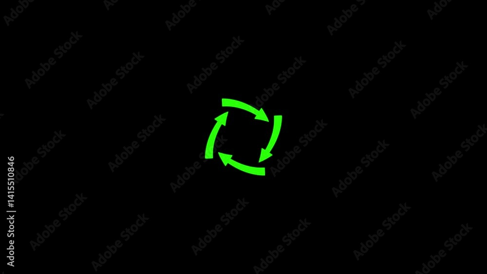 Poster pointing arrow animation . green color arrow animation video on black background.