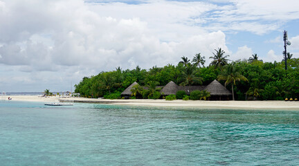 exotic tropical island on the maldives