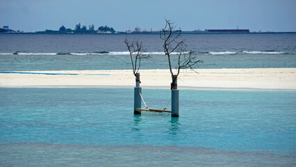 exotic tropical island on the maldives