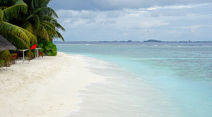 exotic tropical island on the maldives