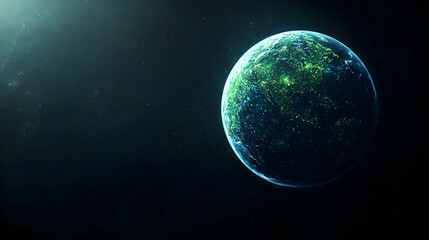 Fototapeta premium Pixelated Planet Earth In Space