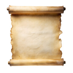 Old Parchment Scroll Isolated On White Background Antique Paper For Text