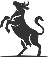 Silhouette of a black cow animal vector