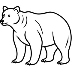 Elegant Bear Outline Illustration