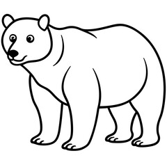 Elegant Bear Outline Illustration