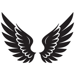 Wings tattoo Vector Black silhouettes. with white background