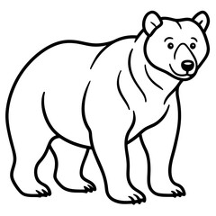 Elegant Bear Outline Illustration