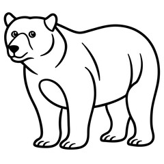 Elegant Bear Outline Illustration