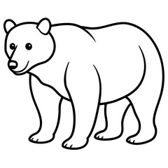 Elegant Bear Outline Illustration