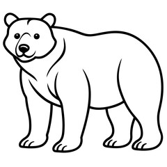 Elegant Bear Outline Illustration