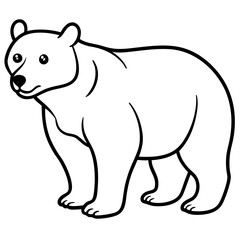 Elegant Bear Outline Illustration