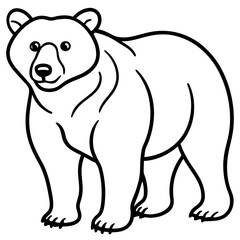 Elegant Bear Outline Illustration