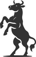 Silhouette of a black cow animal vector
