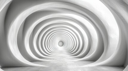 Obraz premium Abstract White Circular Tunnel Architecture Design