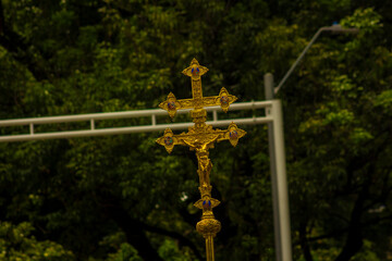 Medellin, Antioquia, Colombia. April 07, 2023. Good Friday, Holy Week procession, traditional Catholic celebration. 