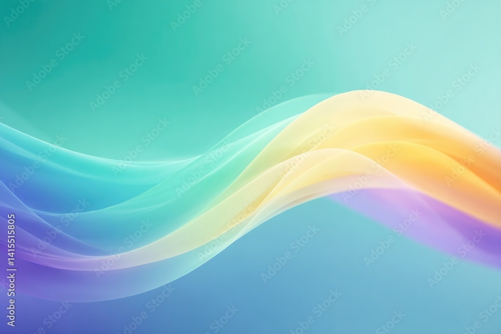 Poster close-up of vibrant color waves abstractly flowing in minimalistic design