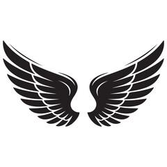 Wings tattoo Vector Black silhouettes. with white background