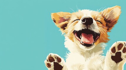 A pet adoption anniversary card with a joyful dog illustration and a heartfelt message,