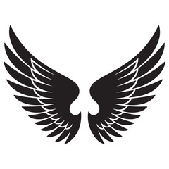 Wings tattoo Vector Black silhouettes. with white background