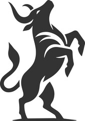 Silhouette of a black cow animal vector