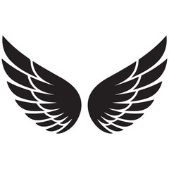 Wings tattoo Vector Black silhouettes. with white background