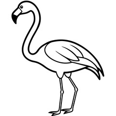 Elegant Flamingo Outline Illustration