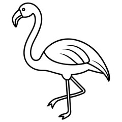 Elegant Flamingo Outline Illustration