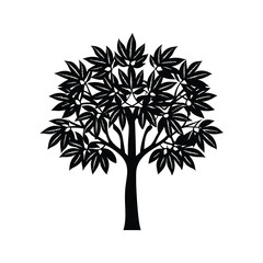 Obraz premium Avocado tree icon silhouette vector with white background