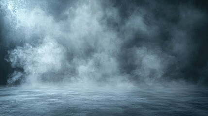 Fototapeta premium Smoky Atmospheric Background Scene With Dark Floor