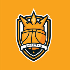 Basketball Logo Team Yellow And White Vector Modern For Sport Elegant
