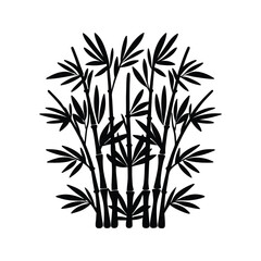 Obraz premium Bamboo forest icon silhouette vector with white background