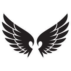 Fototapeta premium Wings tattoo Vector Black silhouettes. with white background