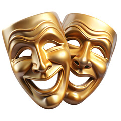 gold mask isolated on white background