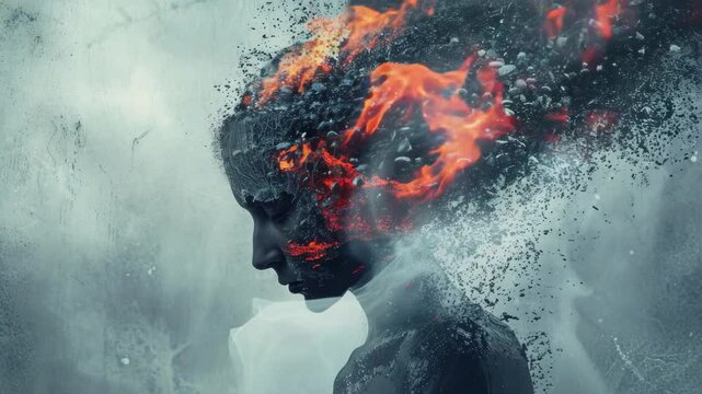 A mysterious and fiery explosion of energy in a human skull