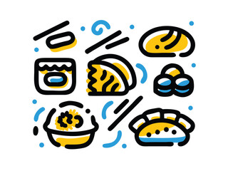 Seamless Food Doodle Pattern – Hand-Drawn Culinary Illustrations, Delicious Dish Sketches
