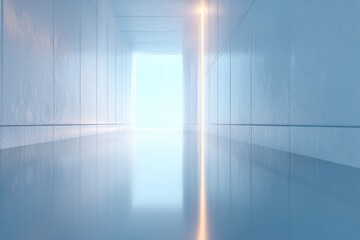 Fototapeta premium minimalistic soundproof room with sleek acoustic panels reflecting light in empty space