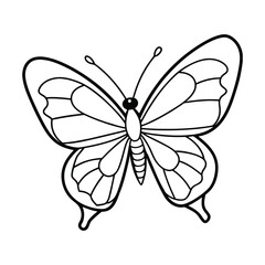 Elegant Butterfly Line Art Illustration Perfect for Coloring and Design