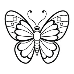 Elegant Butterfly Line Art Illustration Perfect for Coloring and Design