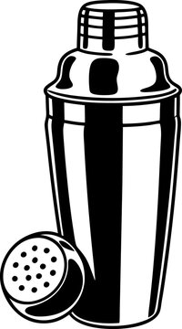 black and white cocktail shaker clip art preview