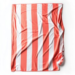 Fototapeta premium Colorful Striped Fabric on White Background, towel.