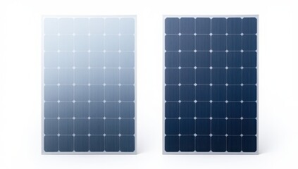 Two Solar Panels, Light and Dark Blue, Clean Energy Technology