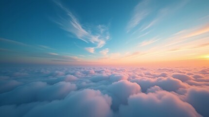 Fototapeta premium Soft focus hazy sunrise clouds background