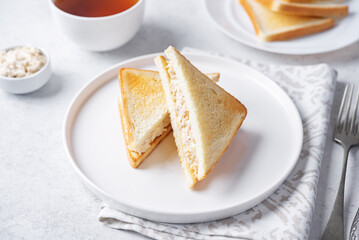 Chicken salad sandwich in a plate