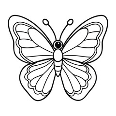 Elegant Butterfly Line Art Illustration Perfect for Coloring and Design