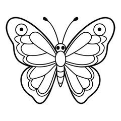 Obraz premium Elegant Butterfly Line Art Illustration Perfect for Coloring and Design