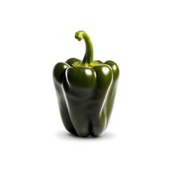 green bell pepper on white