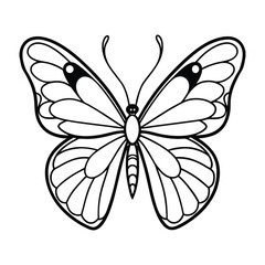 Elegant Butterfly Line Art Illustration Perfect for Coloring and Design