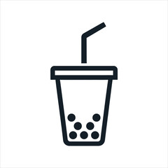 Bubble Tea Drink with Straw Icon