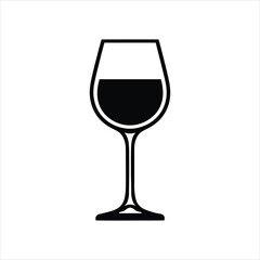 Wine Glass Icon - Black and White Outline, wine glass illustration, black wine glass icon, wine icon black, wine icon white, wine glass icon, 
black wine bottle icon